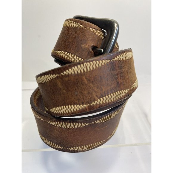 Another Line Inc Vintage Whip Stitch Thick Leather Belt Mens 38” - Picture 1 of 10